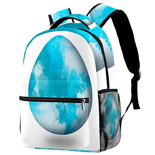 Sac à dos bleu œufs de Pâques anti-usure pour voyageur et étudiant