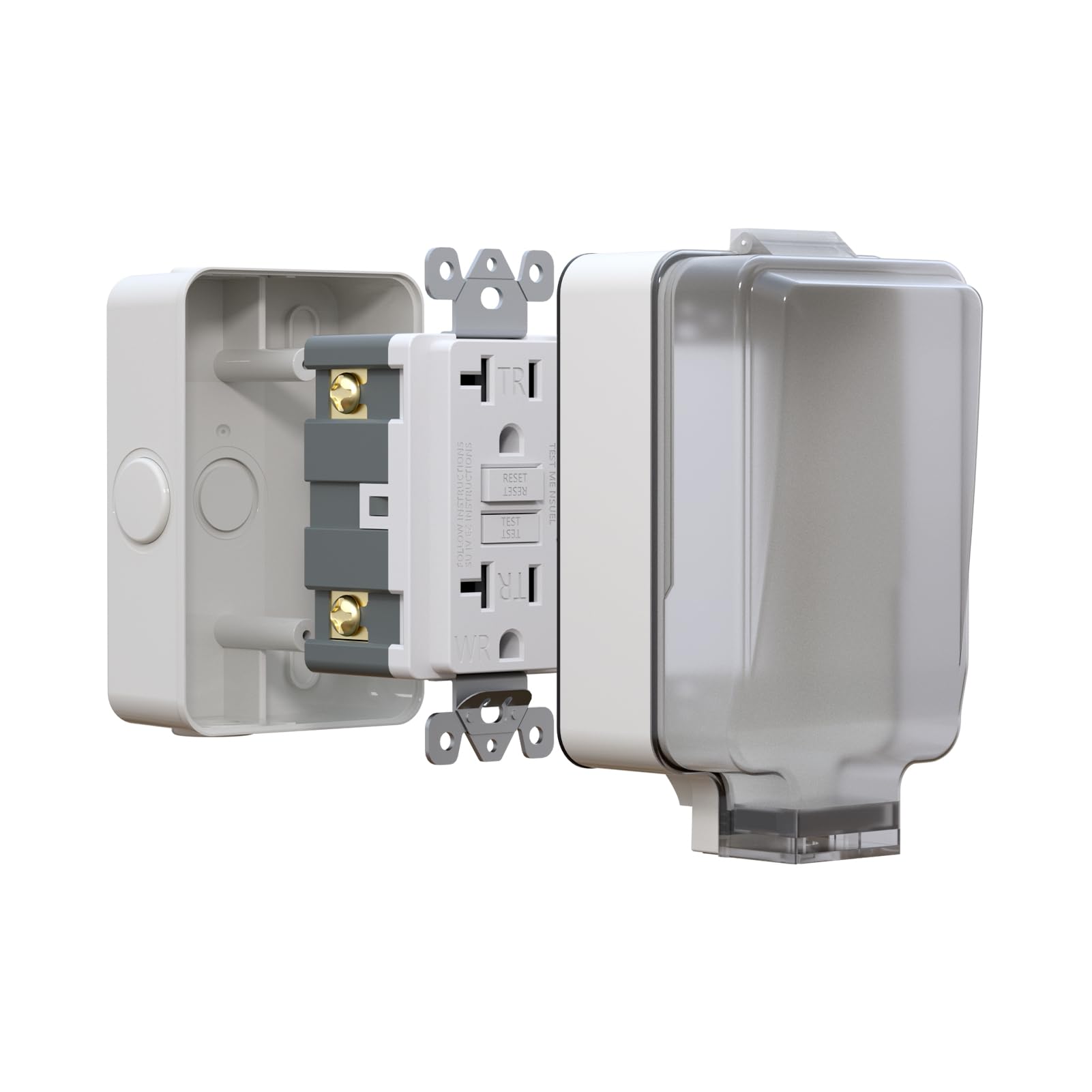 Photo 1 of [UL Listed] BSEED 20 Amp GFCI Outdoor Electrical Outlet Box, IP66 Waterproof & Lockable Enclosure, Outdoor Outlet Box with Weather & Tamper Resistant GFCI Receptacle for Gardens, Yards
