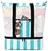 BLUBOON Mesh Beach Tote Bag with Cooler Compartment, Insulated Detachable Picnic Bag with Zipper and Pocket Pool Bag (Turquoise)