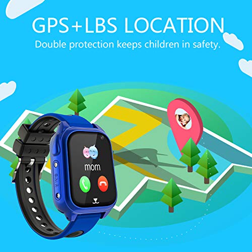Kids Smartwatch Phone - IP67 Waterproof GPS Tracker Smartwatch for Boys Girls, Voice Chat SOS Remote Monitoring Safe Zone Alarm Camera Birthday for Kids