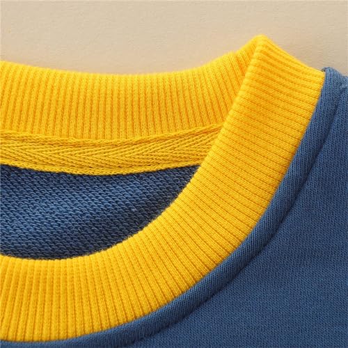 Unisex Child Full Zip Hoodie Sweatshirt Boys' Color Contrast Color Fashion Hoodie Children's for Boys (Blue, 6 Years)4