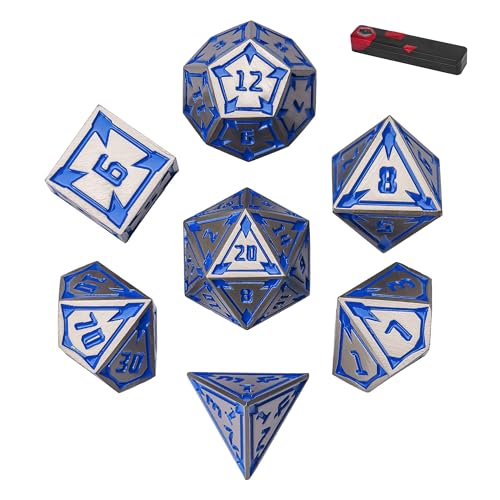UDIXI Metal DND Dice Set D&D RPG Dice Set for Tabletop Games (Nickle)