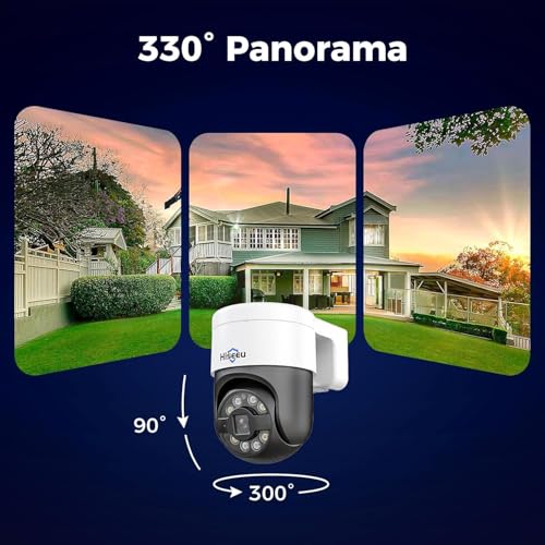 Image of Hiseeu 4K PoE Security Camera System with 8pcs 5MP PoE PTZ Cameras | Color Night Vision,300 Pan 90 Tilt, Human Tracking 2-Way Audio, 24 /7 Recording for Outdoor Indoor