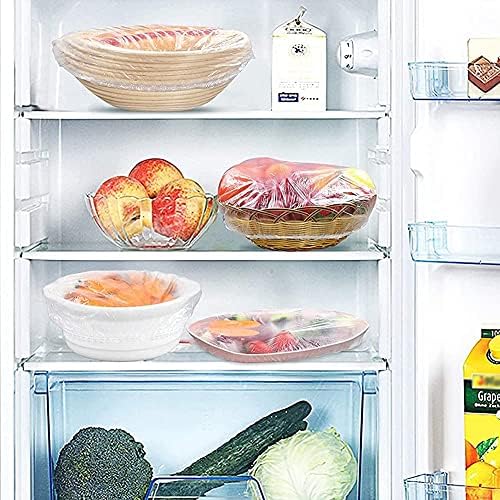 Fresh Keeping Bags, Sandwich Bags, Food Bags, Elastic Stretch Adjustable Bowl Lids, for Leftovers Picnic BBQ Fresh Keeping, Waterproof Clear Shower Caps (100Pcs)
