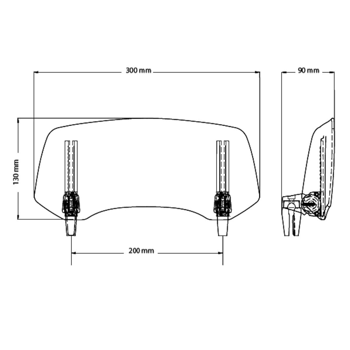 Deflecteur Compatible avec Pare Brise Spoiler de Bulle Clip-on Puig 20764W Clair