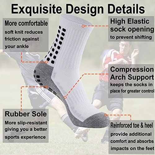 Easylongjee 4 Pairs Soccer Grip Socks Men Anti Slip Non Slip Socks Football Basketball Sports Grip Socks #TOP3