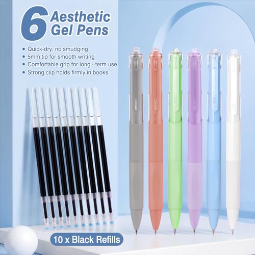 Image of MoKo 59 PCS Aesthetic School Supplies with Cute Pencil Case, Students Stationery Set for Teen Girls & College with Gel Pens, Pastel Highlighters, Mechanical Pencils & Refills, Office Supplies, Blue
