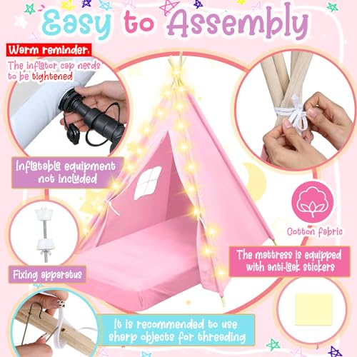 Lemosae 4 Pack Kids Teepee Set