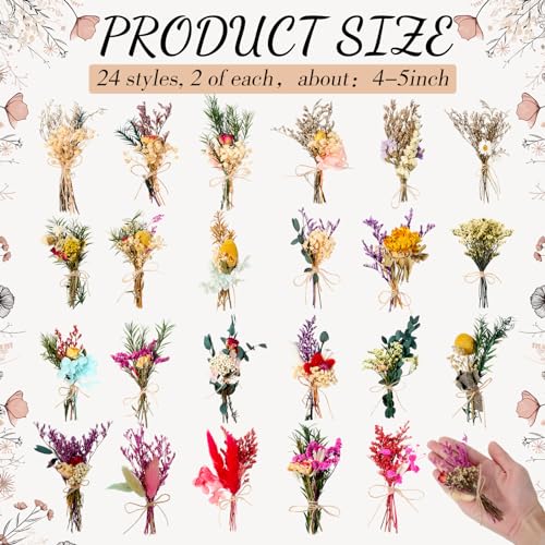 Ramo mini flores secas 48 piezas decoración natural boho miniatura 2
