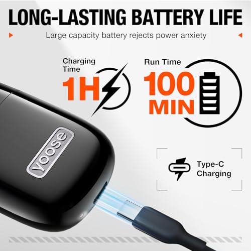 Image of yoose Nose Hair Trimmer, Alloy Nose Trimmer for Men and Women, Black | IPX7 Waterproof, USB-C Rechargeable, Travle Size Nose Trimmers, Dual-Edge Blade, Painless Trimming, Long-Lasing, Low Noise