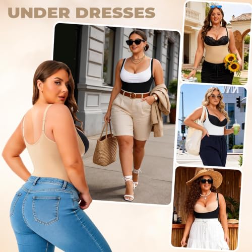 Image of NaTen Plus Size Open Bust Shapewear Tummy Control High Waisted Bodysuits