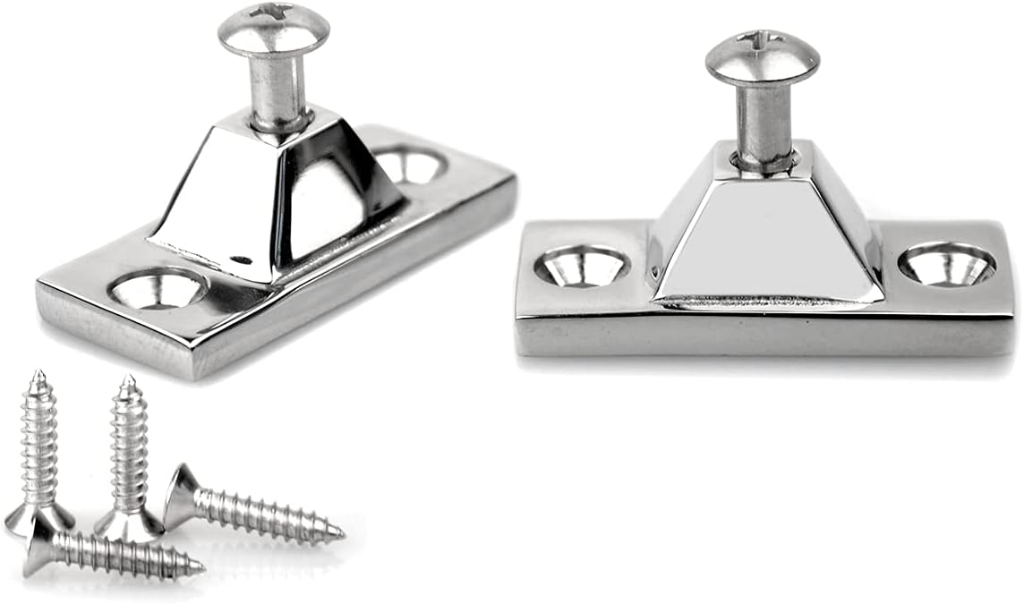 Marine Deck Hinge,Side Mount,316 Stainless Steel Boat Bimini Top Fitting Hardware and Yacht Accessories,Pack of 2,Included Installation Screws