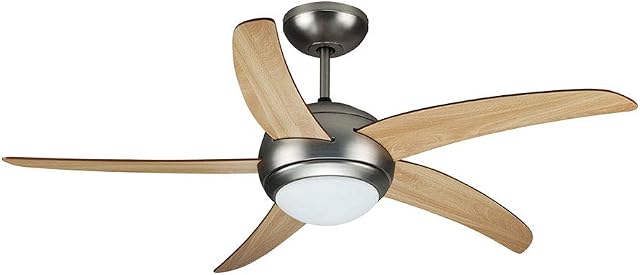 Ceiling Fan with Light Kit (Remote Control), 2xE27 Bulbs 60W Wind Speeds 5 Blades 3 Wind Speeds, Fan Lights for Living Room, Bedroom, Office, Dining Room (Wood Finish)