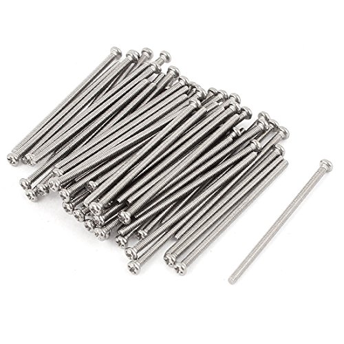 Image of uxcell M2 x 28mm Stainless Steel Crosshead Phillips Pan Head Screw Bolt 60pcs