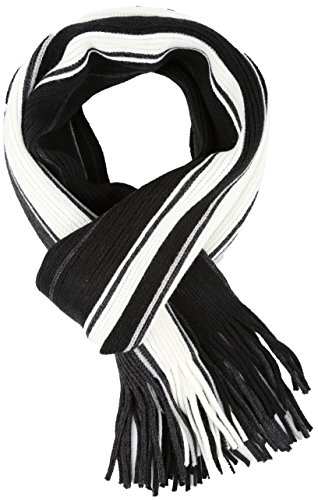 Sakkas 1591 - Rhyland gestreifter Farbblock gestrickter Winterschal mit Fransen - BroadStripe - OS