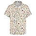 Spring Floral Men's Shirts Summer Boho Flower Plant Button Down Shirt Retro Butterflies Wildflowers Holiday Tees Flower Large