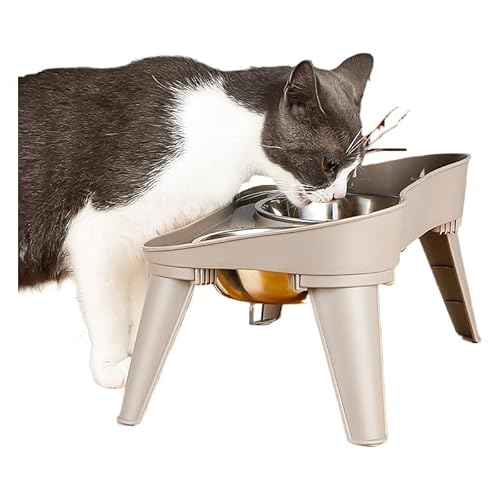 Movni ペット用ドッグボウル 猫犬用 テーブル型 サイドテーブルボウル ステンレス製二重内皿 防漏設計 高さあり サイズM/L/XL お手入れ簡単 水受け付き 四脚滑り止め 大容量テーブル 食事時安定