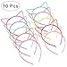Produktbild Frcolor 10pcs Katze Ohr Stirnband Plastikkatze Hairband Katze Bogen Hairbands Verfassungs Partei Headwear für Frauen Mädchen