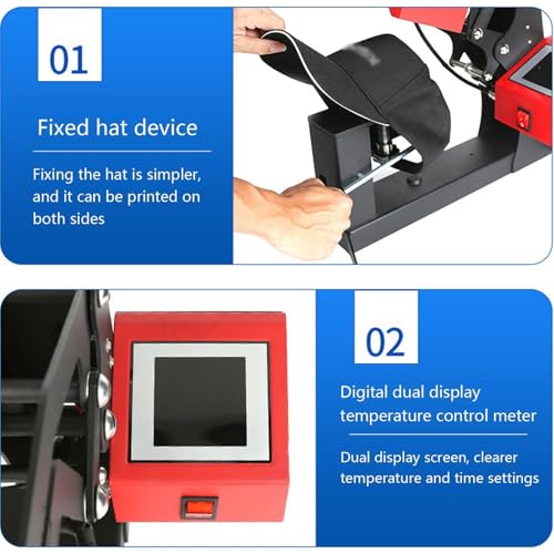 Máquina Prensa para Gorras Manual con Pantalla LCD miniatura 3