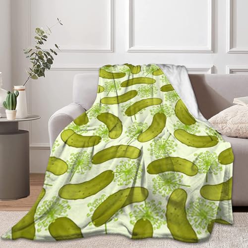 Newhomestyle Dill Pickles Throw Blanket Soft Warm Cozy Lightweight Decorative Blanket for Couch Bed Sofa Travel 40x50 inch
