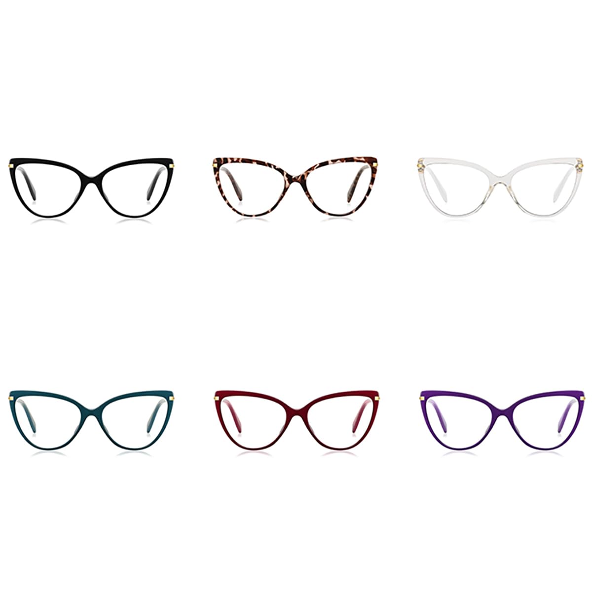 Gafas de moda con montura TR90 de ojo de gato, pequeñas, antirayos azules, retro, para mujer, oficina, señora