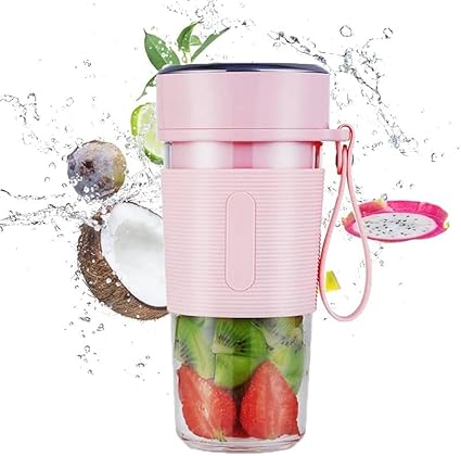 KS APPLIANCES 300Ml Electric Outdoor Cup, Food Grade Plastic Portable Multifunctional Juicer, Crush Ice Juice Cup, Rechargeable Usb Juicer Cup Multicolor,200 Watts