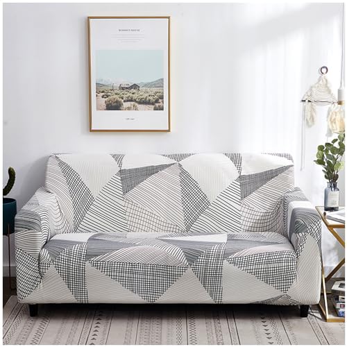 Hggzeg Stretch Sofa Cover, High Elastic Fabric 1 2 3 Seater Couch Slipcover, Washable Printed Pattern Loveseat Settee