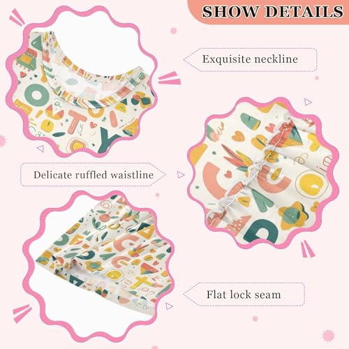 KLL Scandinavian Style Alphabet Toddler Girls Dress Cute Jumper Skirt Summer Crew Neck3