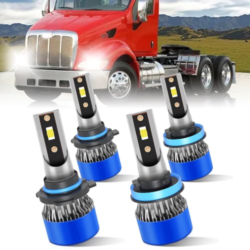 rosunmantic For Peterbilt 579 587 389 388 567 2013 2014 2015 2016 2017 High/Low Beam Combo 25000LM 6000K White 800% Enhanced Visibility With Turbo Fan 4-Pack