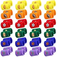 Zomiboo 24 Pieces Kids Sweatbands, Children's Athletic Wristbands, Sports Party Favors for Sports Birthday Party