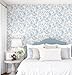 Micpolo Peel and Stick Wallpaper Floral Blue Wall Paper Boho Watercolor Waterproof Wallpaper for Bathroom Laundry Room Removable Self Adhesive Contact Paper Vinyl Roll Shelf 17.3inx78.7in