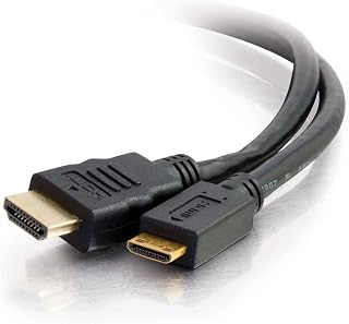 C2G Mini HDMI para HDMI, 4K, cabo HDMI de alta velocidade, Ethernet, 60Hz, 0,45 metros, preto, cabos para Go 50617