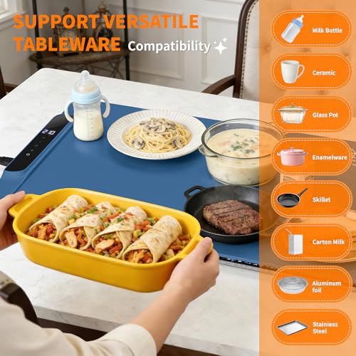 HOTEAGLE Food Warming Mat with Heat Resistant Pad for Family Dinner 26"x15" - image 7
