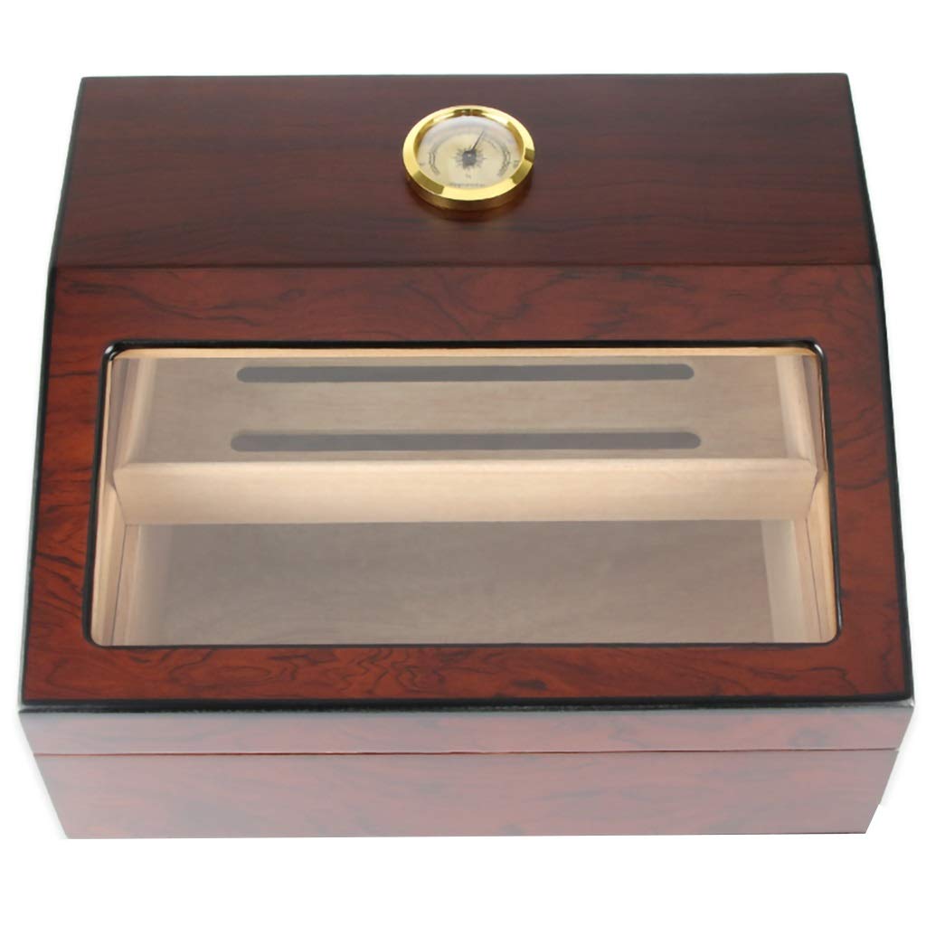 Buy LJMG Humidors Solid Wood Cigar Humidor With Glass Top, Portable