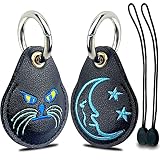 AirTag - Soporte de piel con llavero, 2 unidades, impermeable, funda protectora completa, Airtags cerrada, accesorios para Apple Tracker recinto, Air Tag...