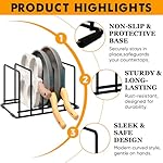 Space-Saving Kitchen Organizer Rack - 5-Slot Heavy-Duty Cutting Board and Bakeware Holder, Rust-Resistant with Anti-Slip Feet for Countertop or Cabinet Storage - 2 pack - Image 5