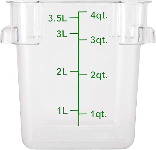 Miniatura 9 de Restaurantware Met Lux - Cubos de salmuera de 4 cuartos de galón, 10 recipientes cuadrados para marinar, con marcadores de volumen, asas integradas,