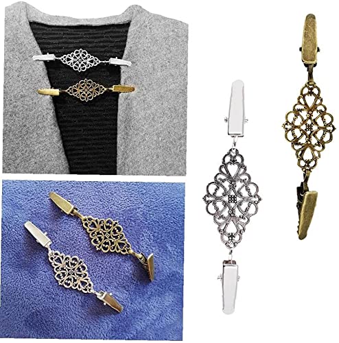 PULABO2 pçs Cardigã feminino suéter pino xale broche clipes camisa gola pato clipe inverno cachecol