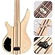 Elektrische Bassgitarre 4 Saiten Full Size P Bass Kit für Anfänger schwarz mit Konzerttasche, Gitarrengurt und Gitarrenkabel (4s)…