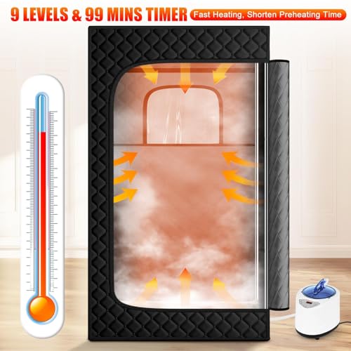 X-Vcak Upgraded Portable Sauna for Home,Relaxation, Steam Sauna for Home with Steamer, Remote Control, Folding Chair, 9 Levels - Image 2