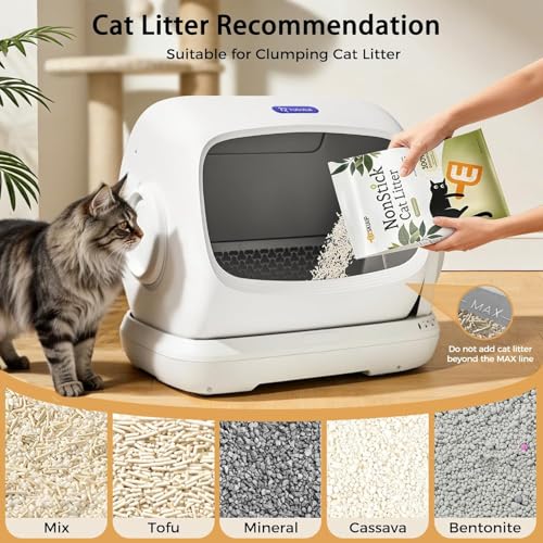 Robotail Self-Cleaning Cat Litter Box,106L XXXL Extra-Large Space Automatic Cat Litter Box for Large Cats, Open Top Automatic Cat Box Self Cleaning with APP, Safety Sensor, Anti-Pinch Patent - Image 6