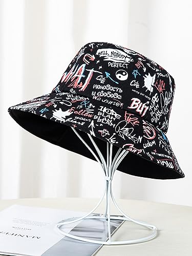 Image of Packable Reversible Printed Bucket Hat Unisex for Men Women Beach Fisherman Cap
