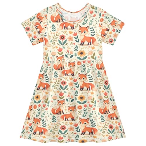 senya Summer Girl Dresses Sea Crab Blue Toddler Short Sleeve A-line Dress Casual Sundress