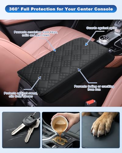 Image of CDEFG for 2025 2026 Mitsubishi Outlander Center Console Cover, for Mitsubishi Outlander GN (ES /SE /SEL /Trail Edition /Platinum) Accessories, Console Protector Leather Armrest Cover