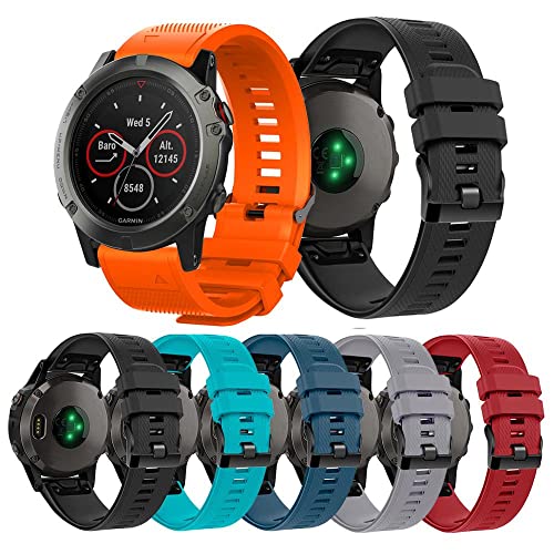 Bracelet de montre en silicone à libération rapide EZZON 26mm agate Fenix - 2