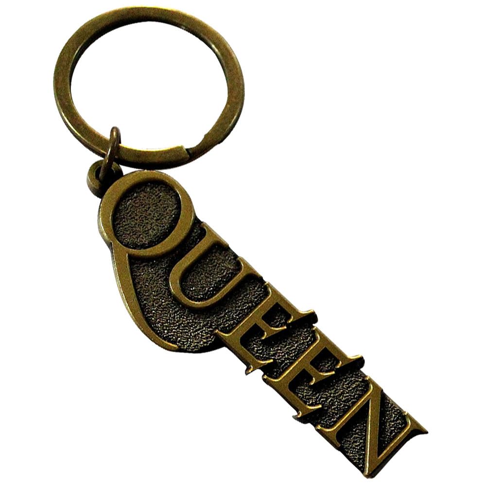 Rock Off Officially Licensed Products Unisex Multi-Colored Queen Gold Band Logo Keyring Keychain One Size