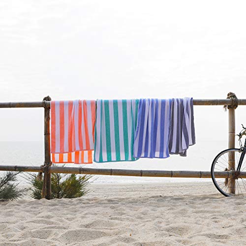 Henbay Fluffy Large Beach Towel - 4 Pack Plush 30 X 60 Inch Cotton Pool Towel, Oversized Mixture Striped Swimming Cabana Towel #TOP4