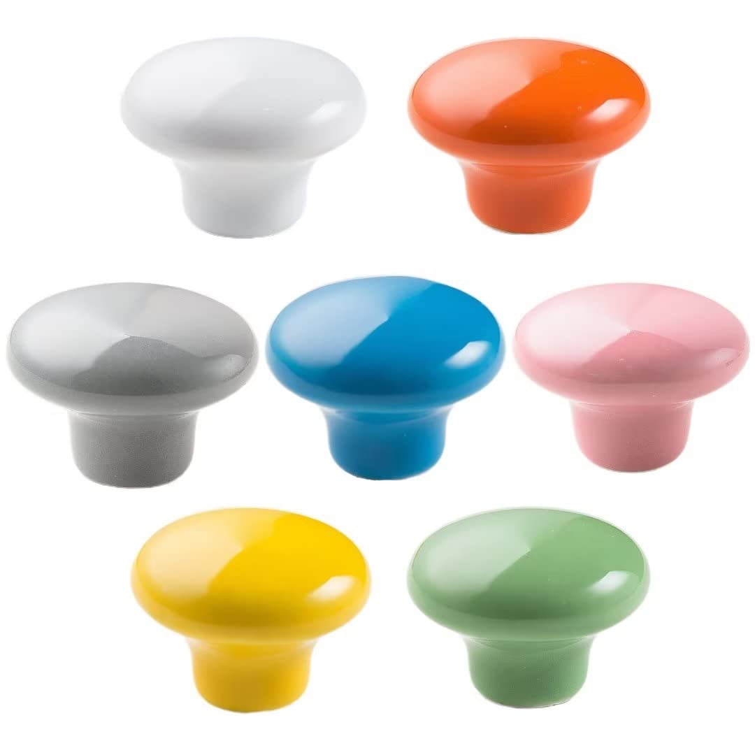 30 confezioni di maniglie per porte di credenze in ceramica, rotonde, per mobili e cassetti, maniglie con viti, maniglie colorate per bambini, per mobili e cassetti