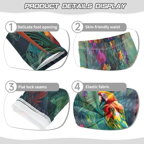 Toddler Girls Leggings Printed Yoga Pants Leggings Parrot on Branch for Kids3