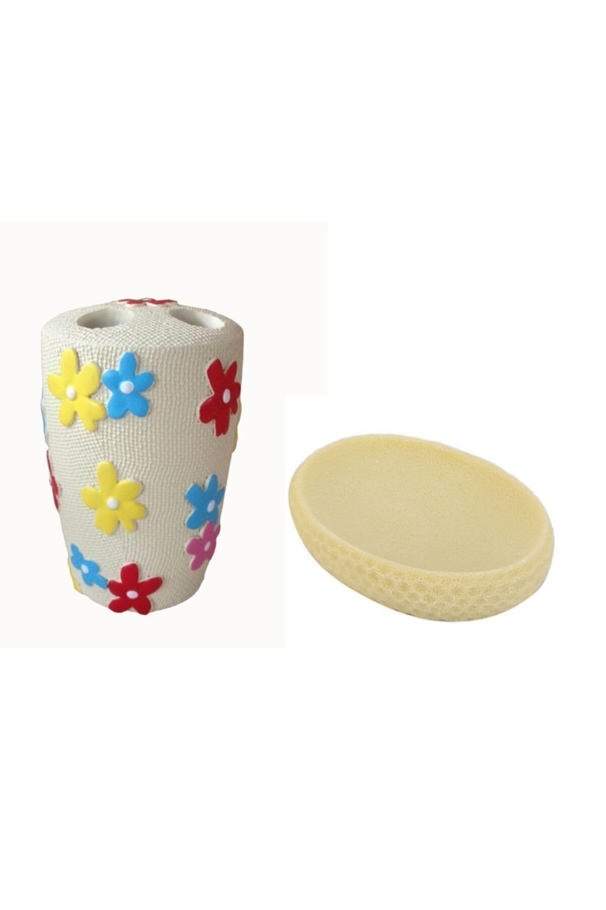Bosphorus Diş Fırçalık Ve Sabunluk 2 Li Set,Renkli Çiçek